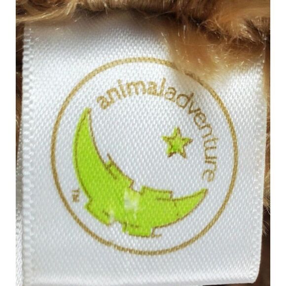 Animal Adventure Bear Brown Floppy Furry White Bow Soft Huggable Shaggy Long 19" - Picture 6 of 8